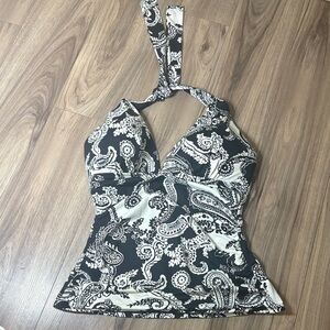 Lauren Ralph Lauren Black and White Floral Top